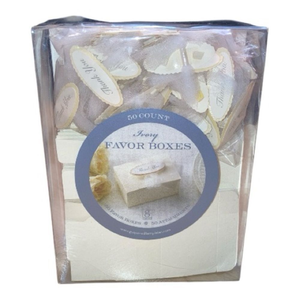 Ivory Favor Boxes - 50 Count